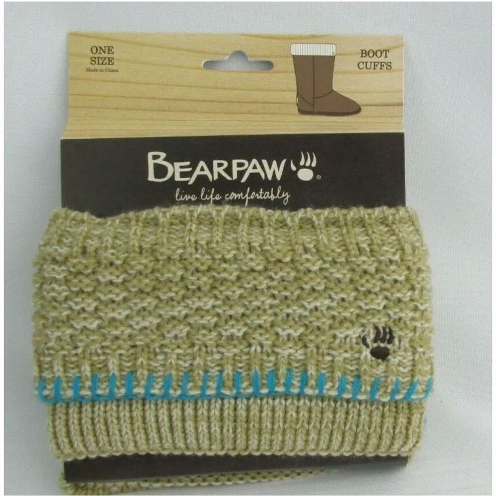 Bearpaw tan an blue boot cuffs NWT